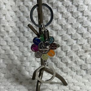 Coach Legacy Flower Valet Keychain Key Fob
